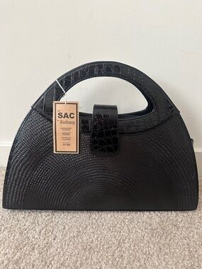 Black Structured Handle Bag